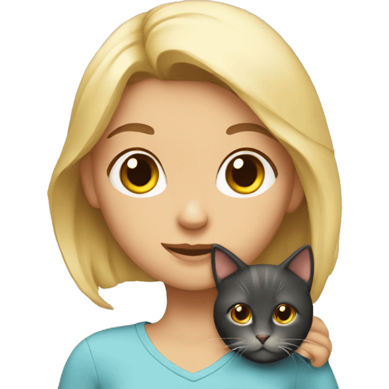 Girl with cat emoji