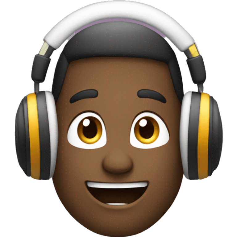 Emoji with headphones on emoji