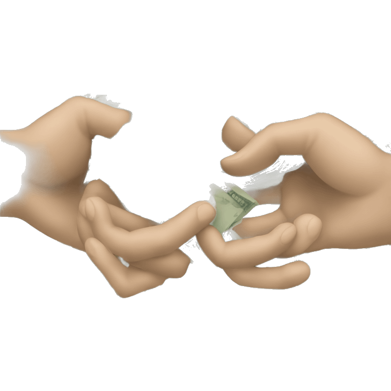 Hands with money emoji