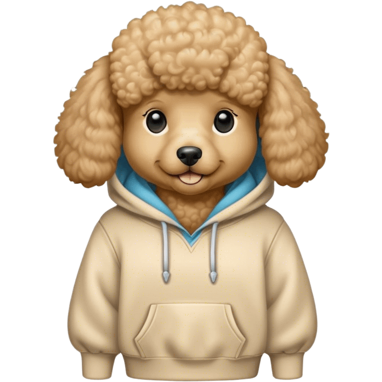 Poodle wearing hoodie emoji