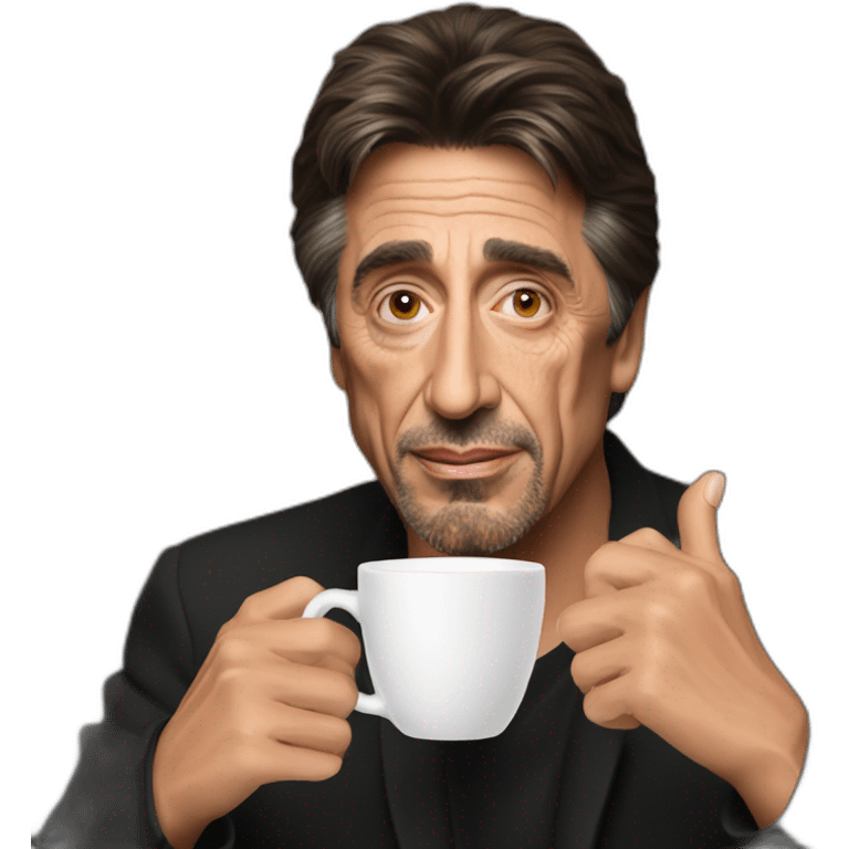 Al Pacino drinking cappuccino emoji