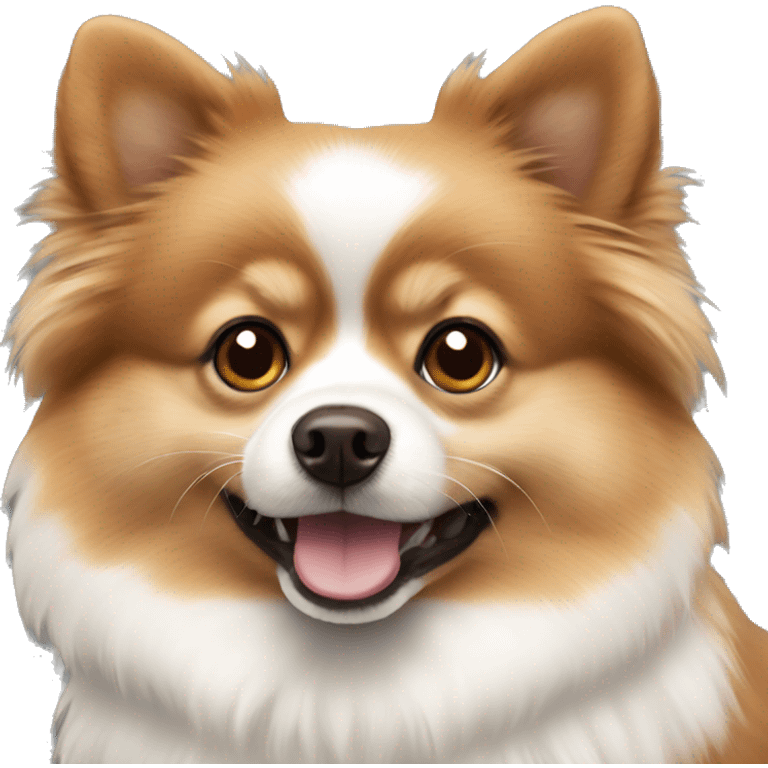 Brown and white Pomeranian  emoji