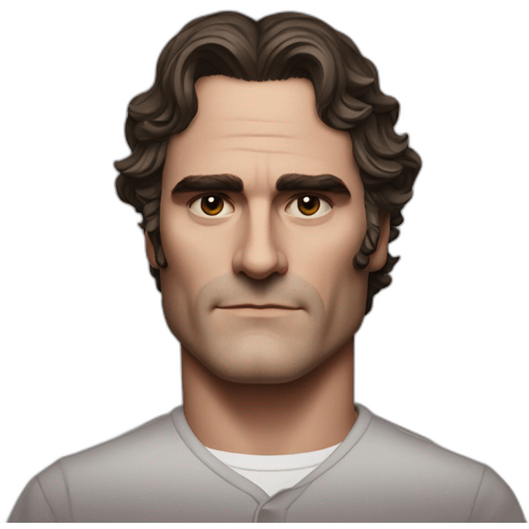 Joaquin Phoenix wearing a henley shirt emoji