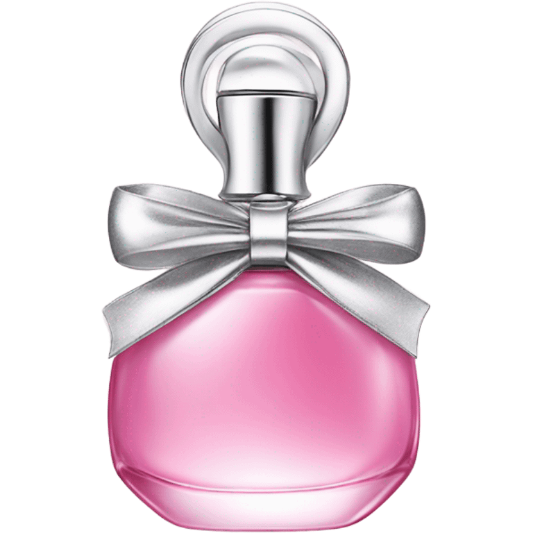 pink dior perfume bottle with silver metal bow  emoji