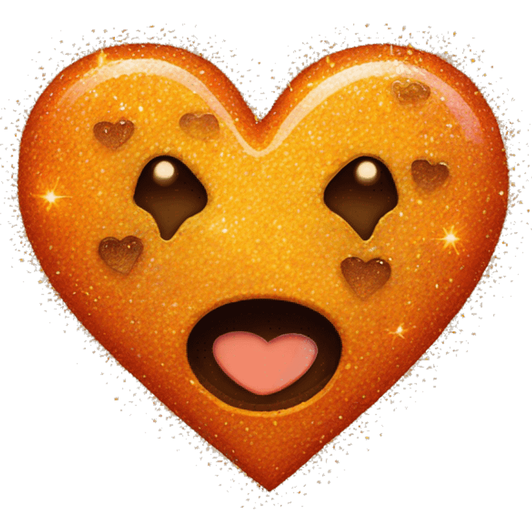 Orange burnt heart with glitter  emoji