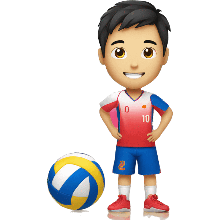 chinese volleyball boy player with a ball emoji