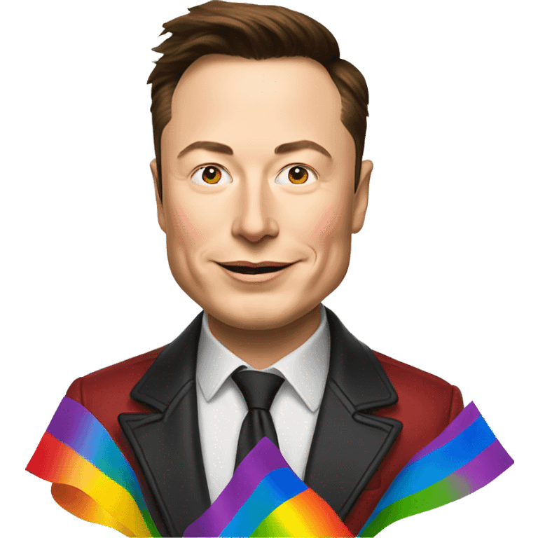 elon musk wearing a pride flag emoji