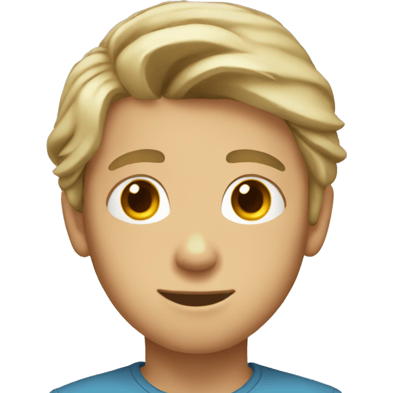 Young man with shoulder-length dirty blonde hair boy wearing a gray headband emoji