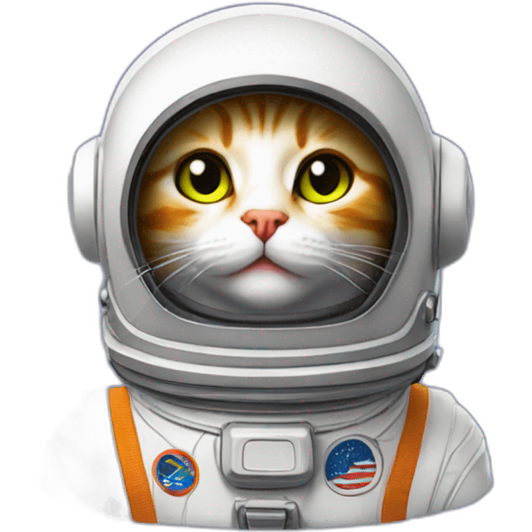 Excited cat neon astronaut helmet emoji