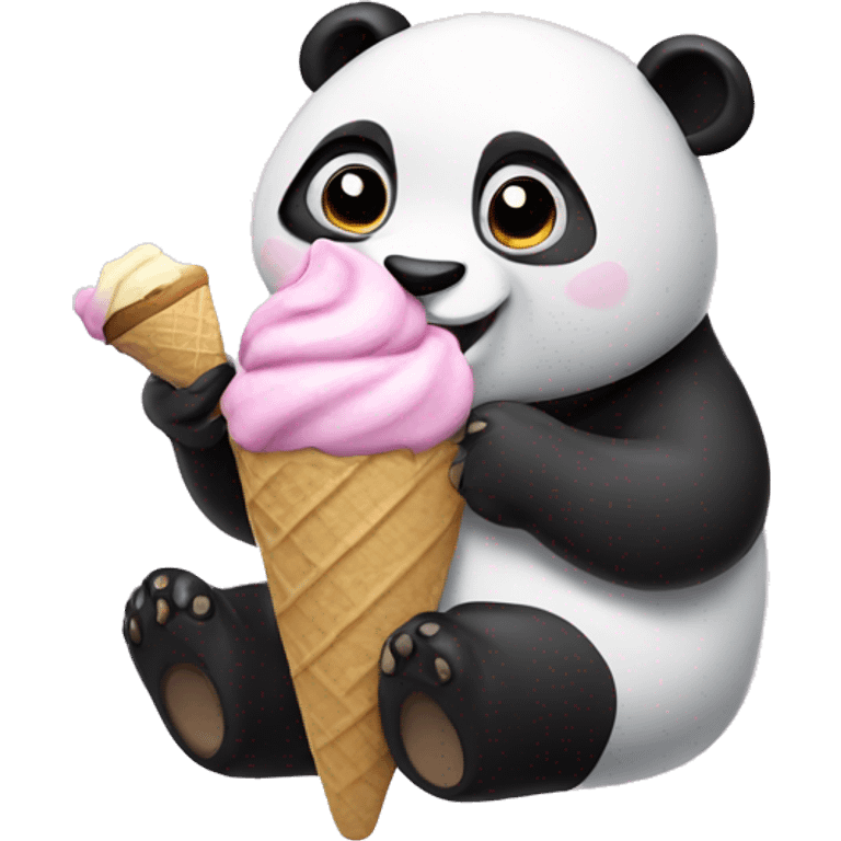 Panda eating ice cream emoji