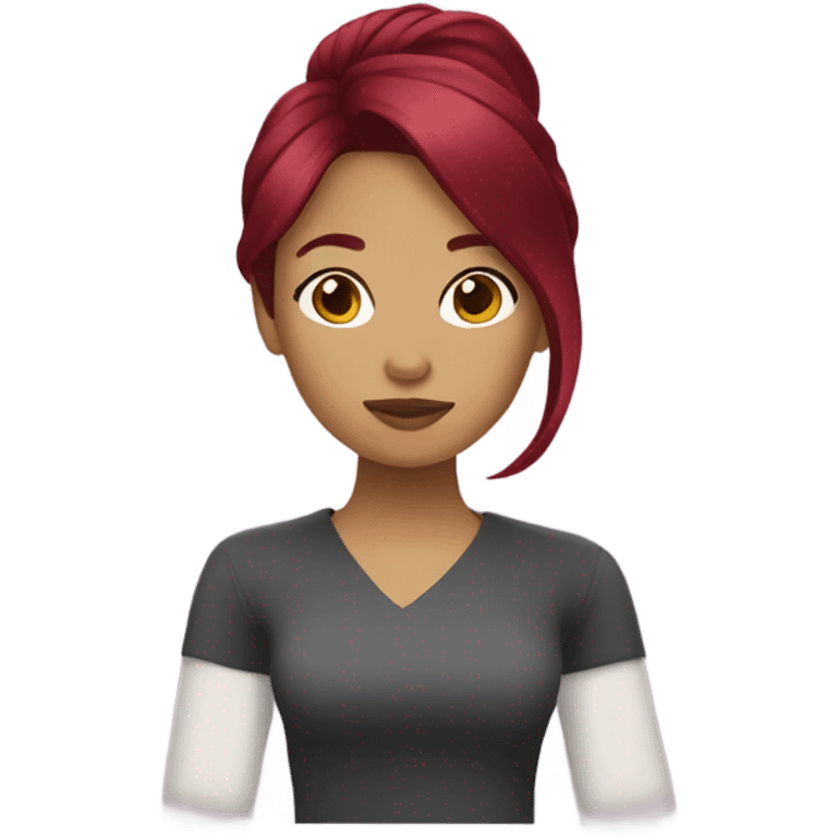 Filipina with burgundy hair emoji