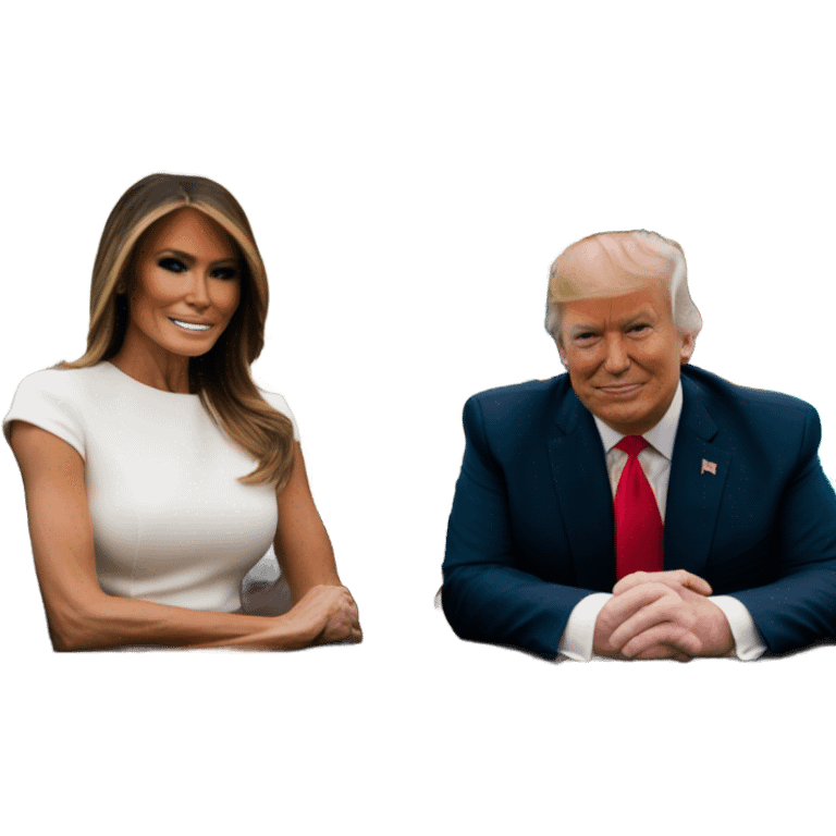 Trump in office with his wife  emoji