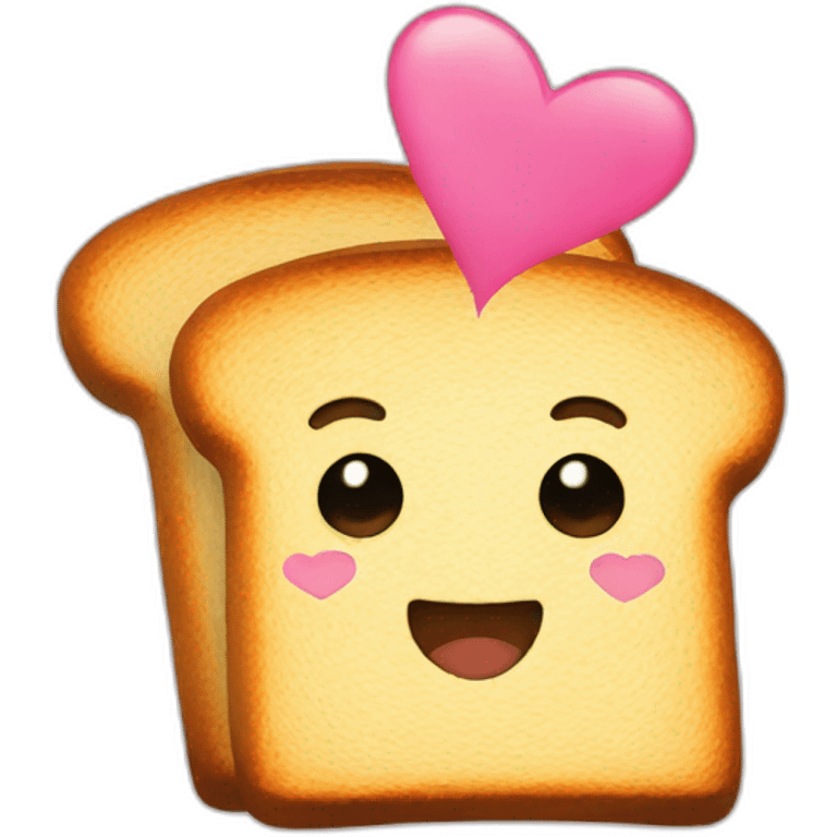 Toast with heart emoji