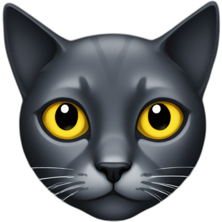 Black cat with yellow eyes With a white spot on the right side emoji