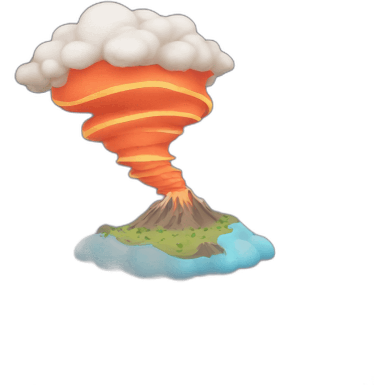 tornado volcano emoji