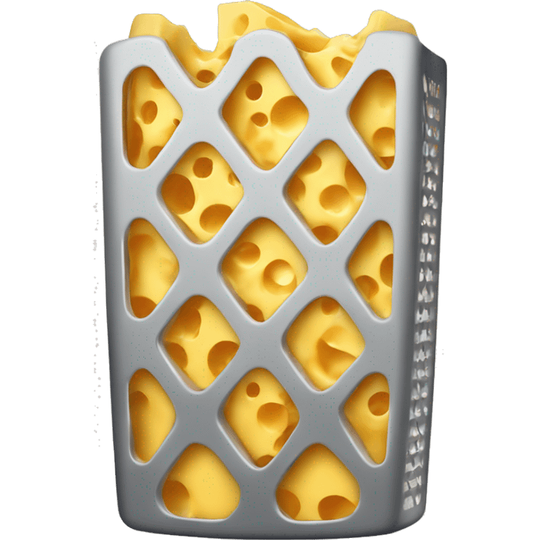 A cheese grater made of cheese emoji