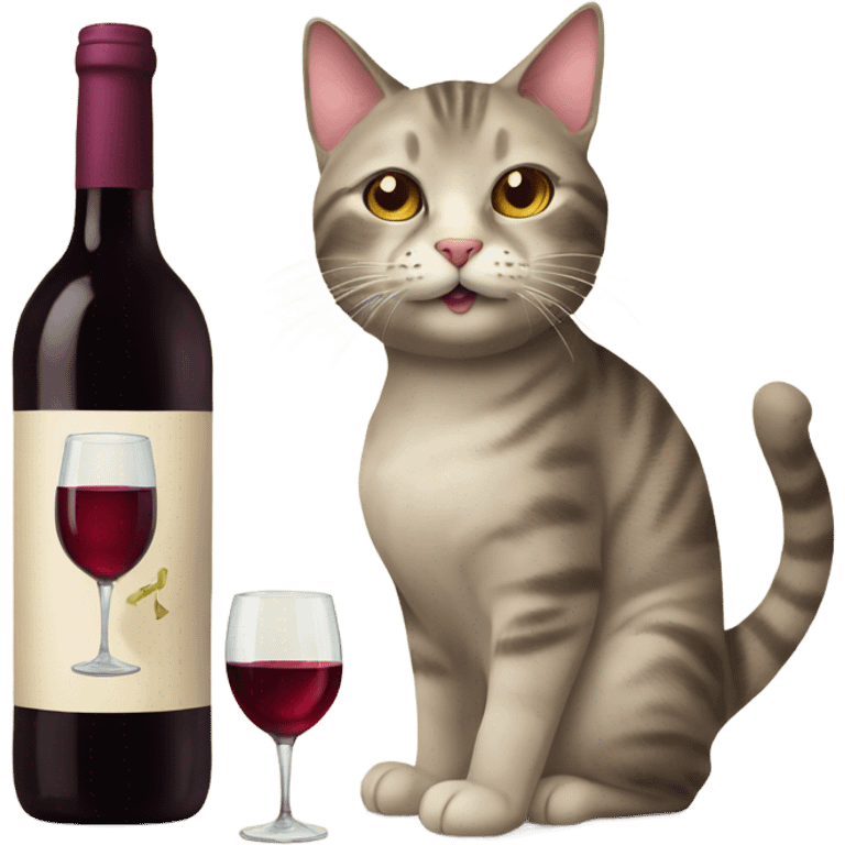 Cat whit glas of wine  emoji