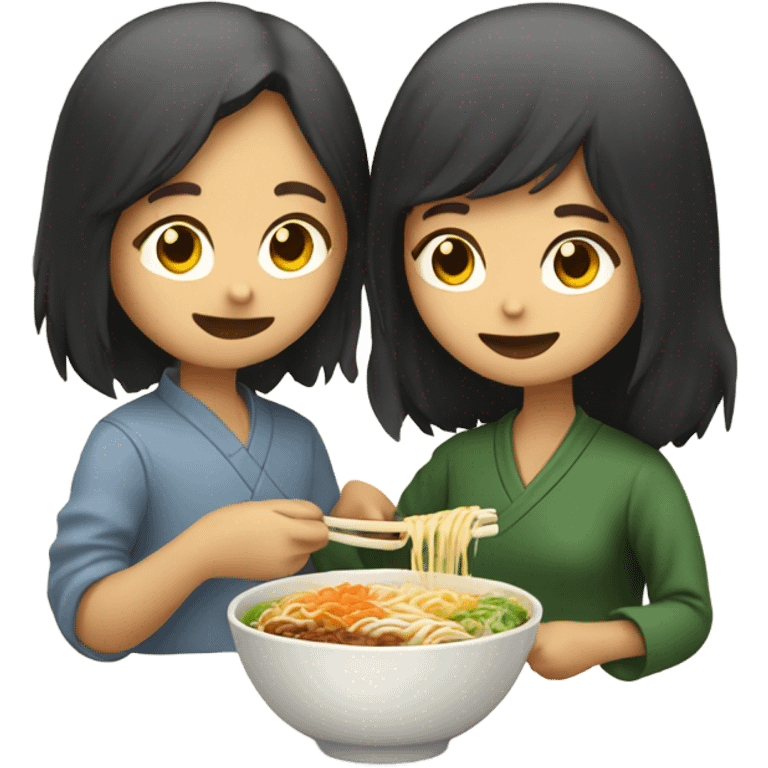 Couples eating ramen  emoji