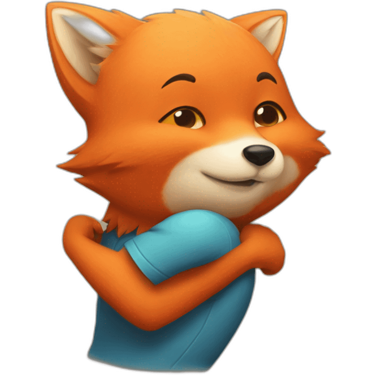 a-fox-hugging-a-peach emoji