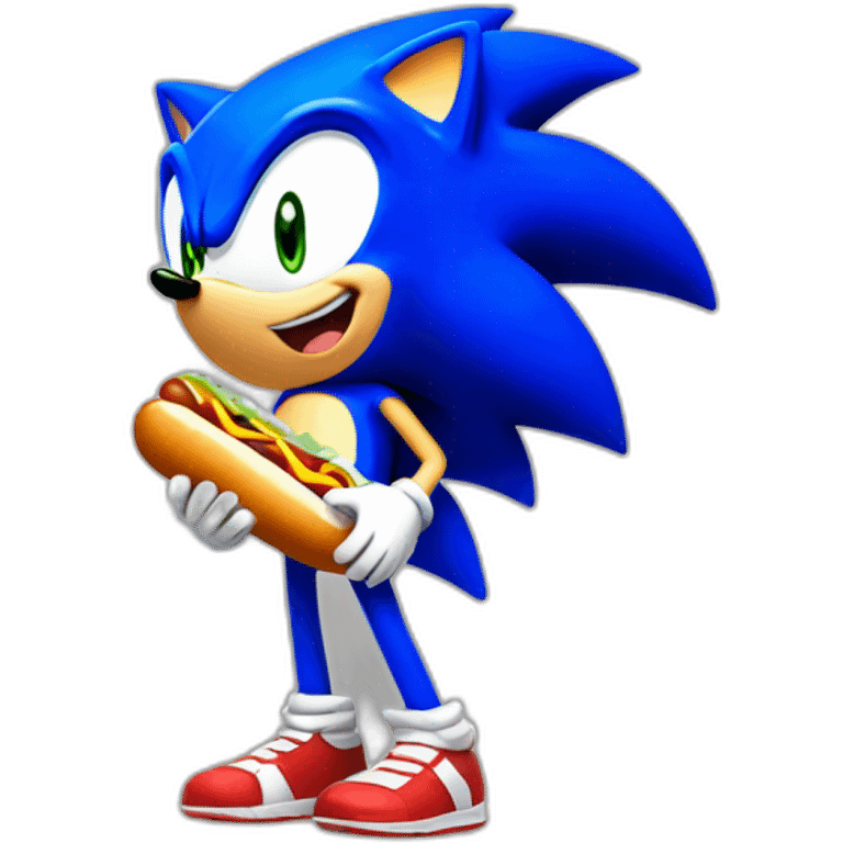 Sonic eat hotdog emoji