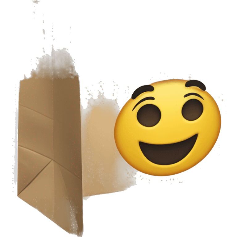 Paper bag with well-known brand decoration emoji