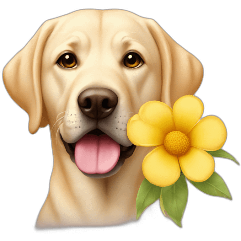 yellow-lab-with-flower-behind-ear emoji