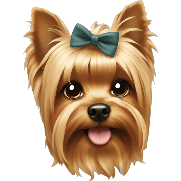 Dog yorkie with a bow emoji