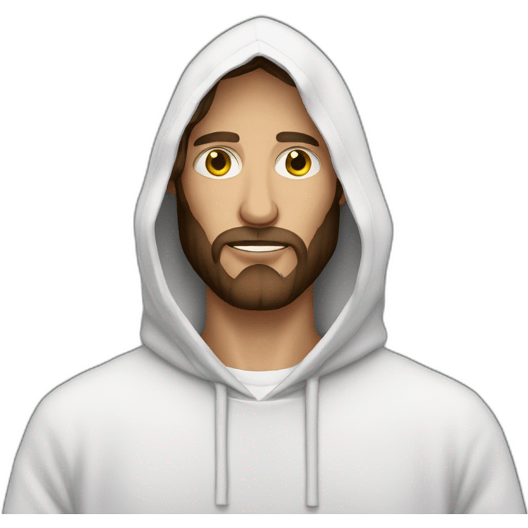 Jesus as a hacker with hoodie emoji