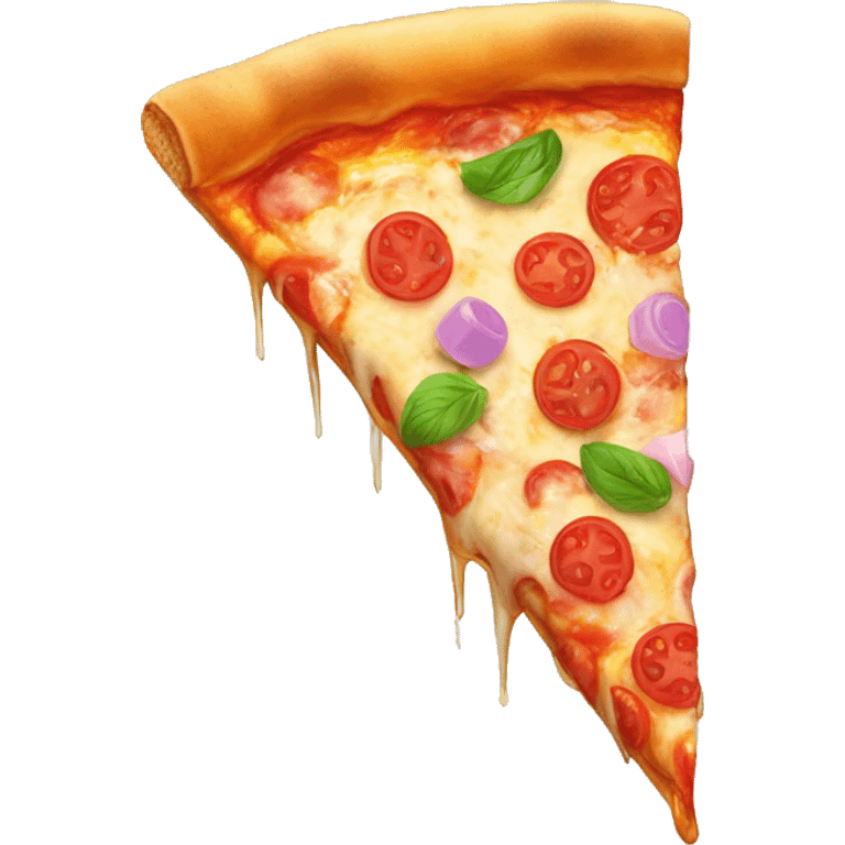 Pizza slice with sweets as toppinga emoji