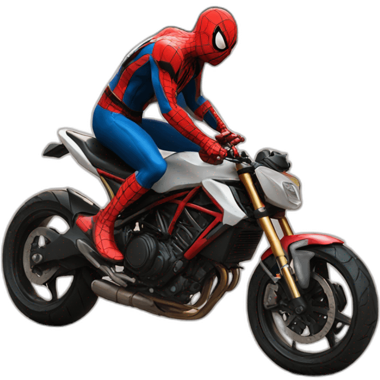 Spiderman on a moto emoji