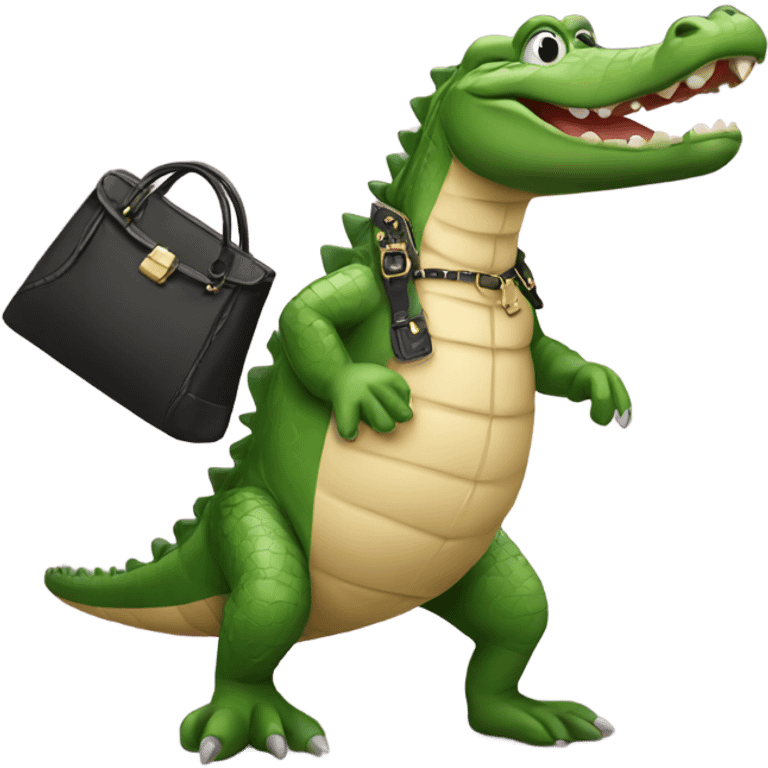 alligator with purse emoji