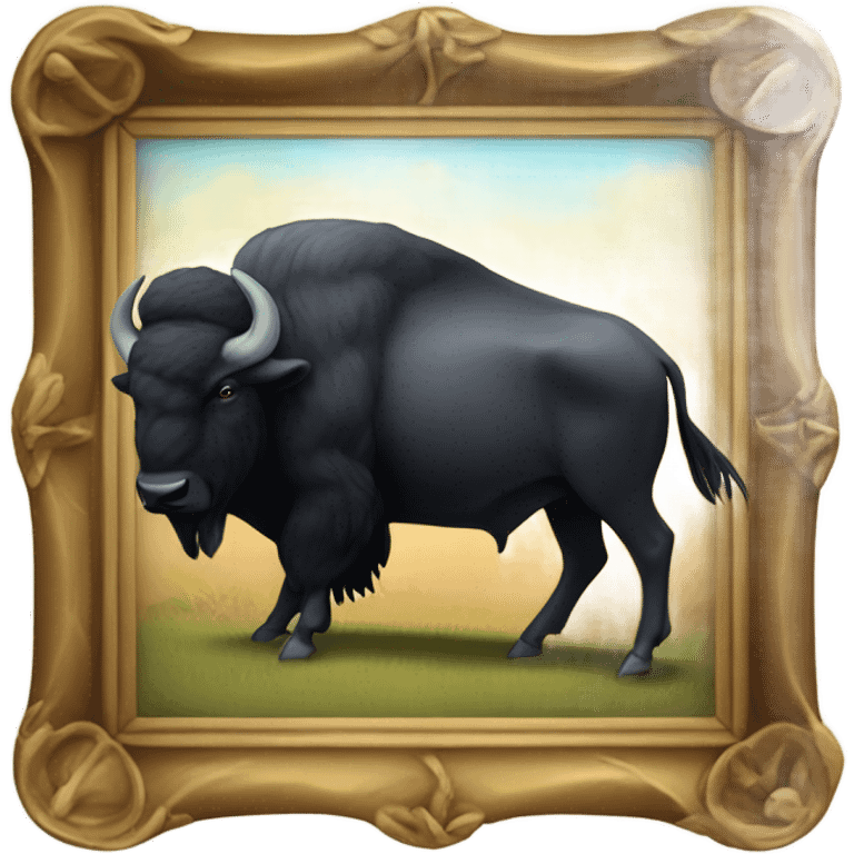 Buffalo eating a raven emoji