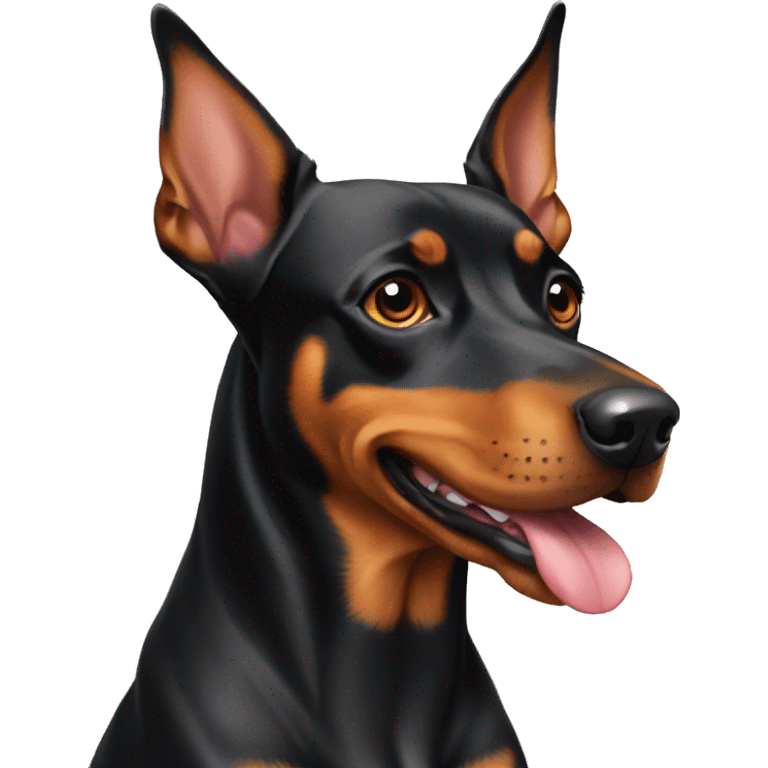 smiley German Pinscher with floppy ears emoji