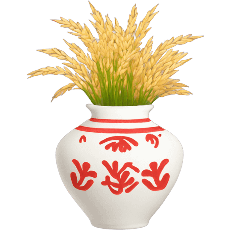 Vase red of rice  emoji