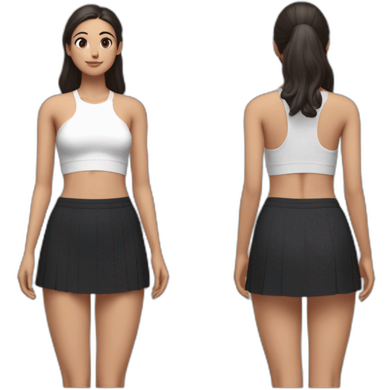 beauty-padahastasana-short-black-skirt-back-and-front-views-white-knickers-long-white-socks emoji