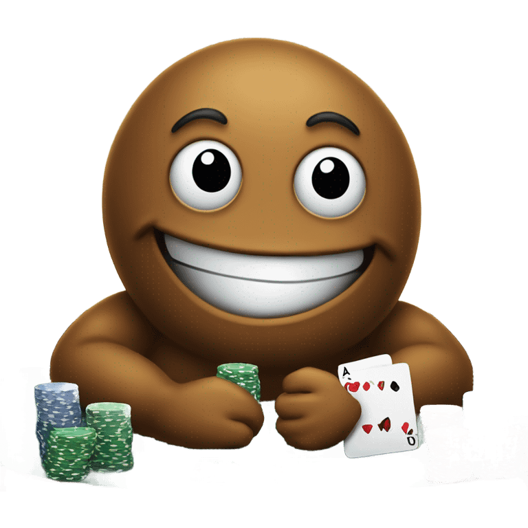 Poo playing poker emoji