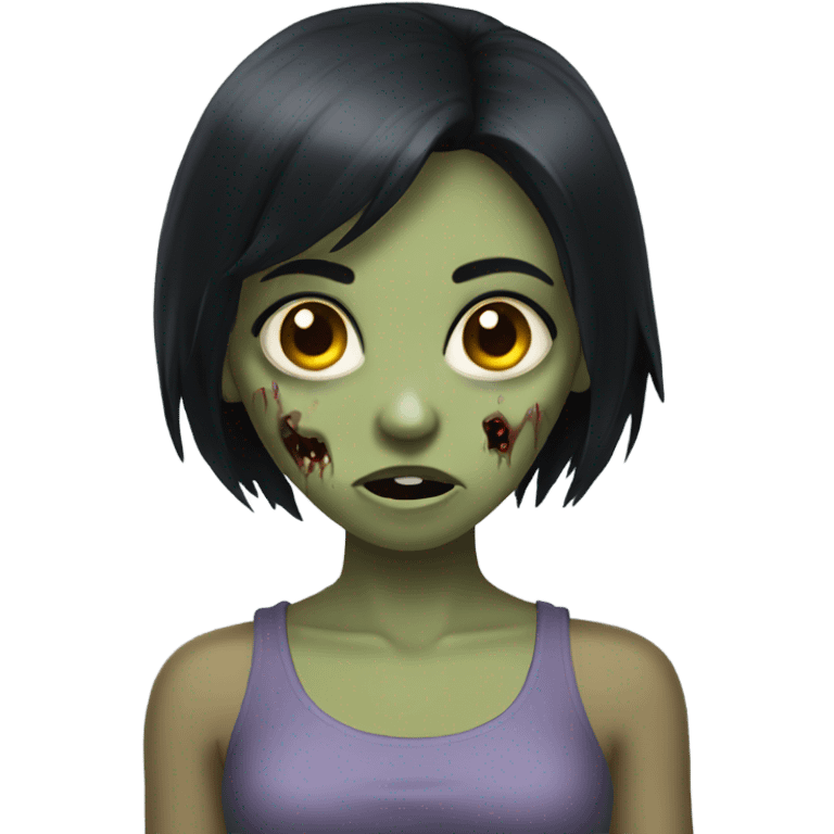 zombie girl with black hair emoji