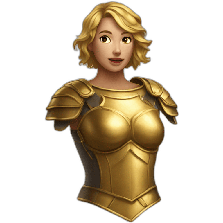 golden female breastplate emoji