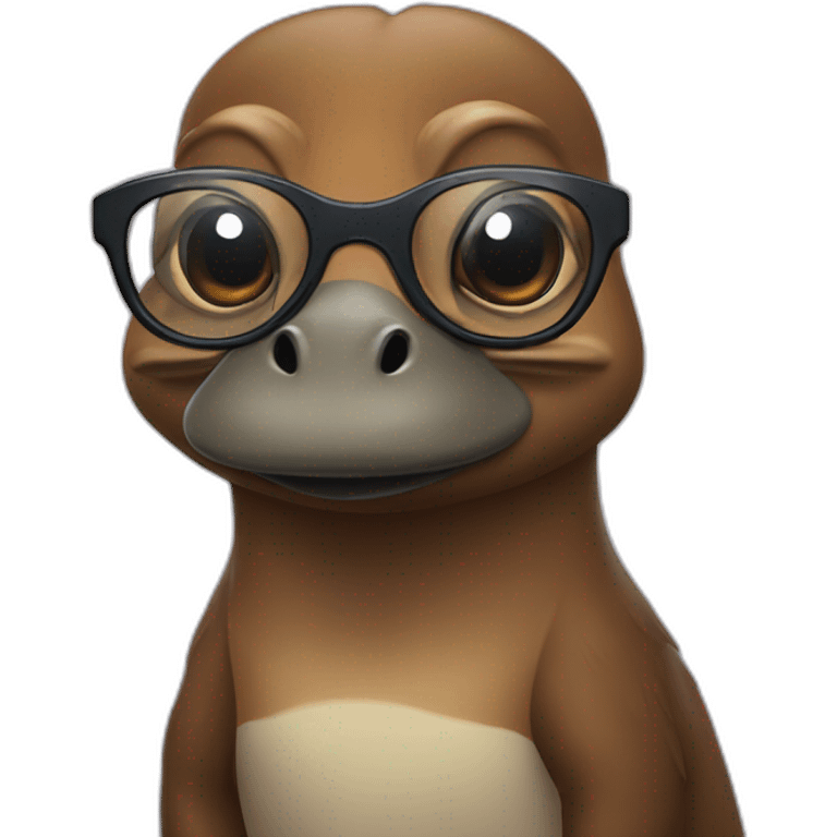 Platypus with glasses emoji