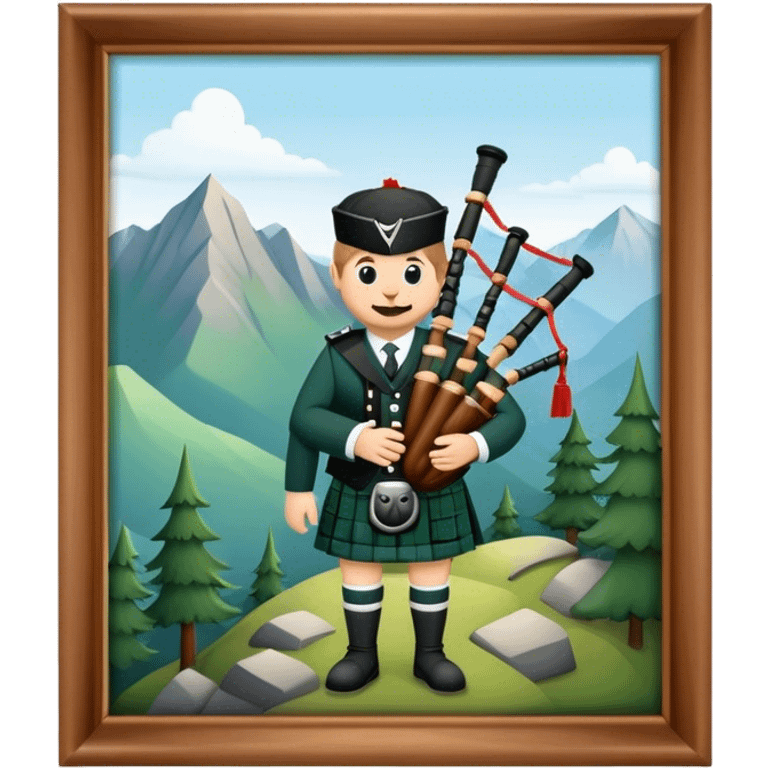 Bagpipes on a mountain emoji