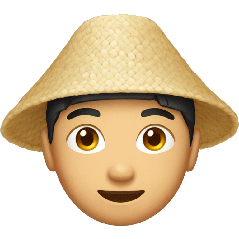 Asian with rice hat emoji