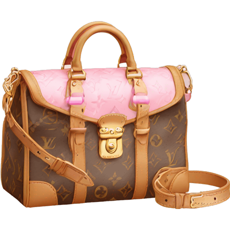 louis vuitton bag with light pink shoulder strap  emoji