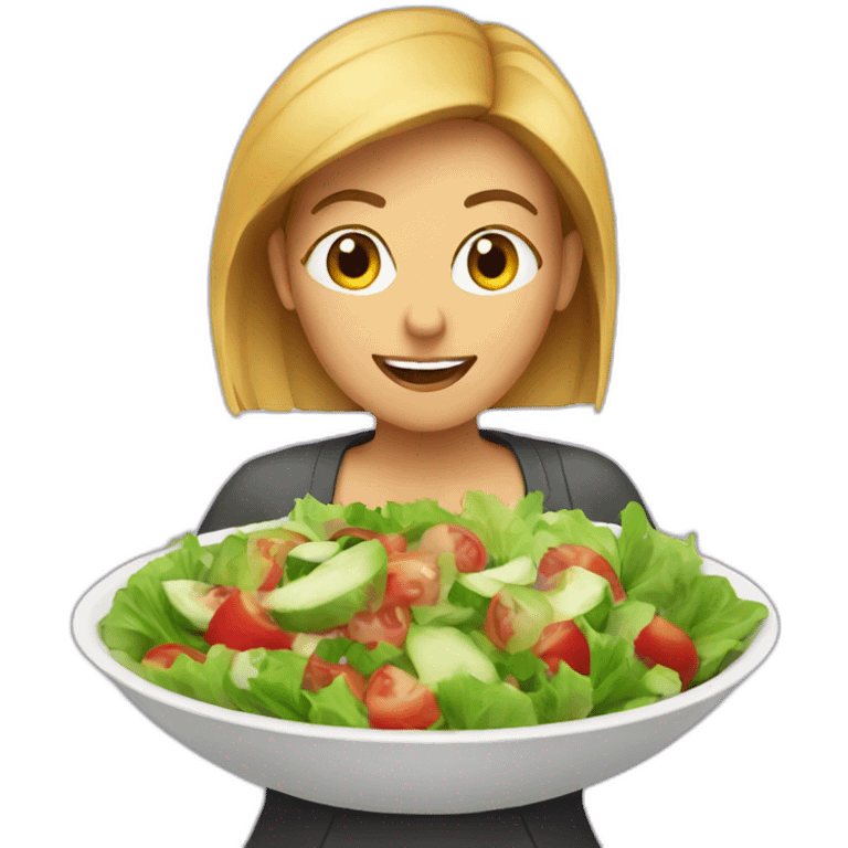 A women rating salad emoji