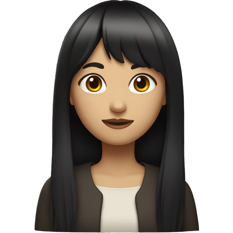 girl with long black hair and fringe emoji