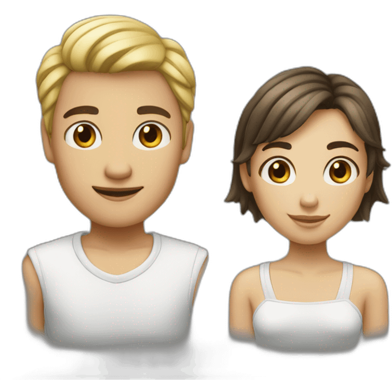 tall boy and short girl white color skin emoji