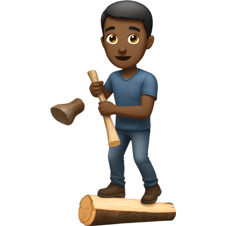 man chopping wood emoji