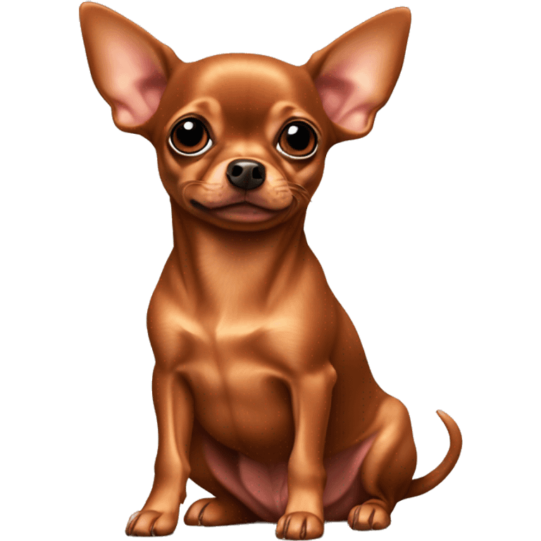 Solid Copper color Chihuahua min pin dog  emoji