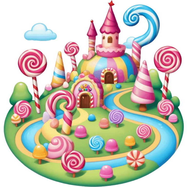 candy land magical landscape emoji