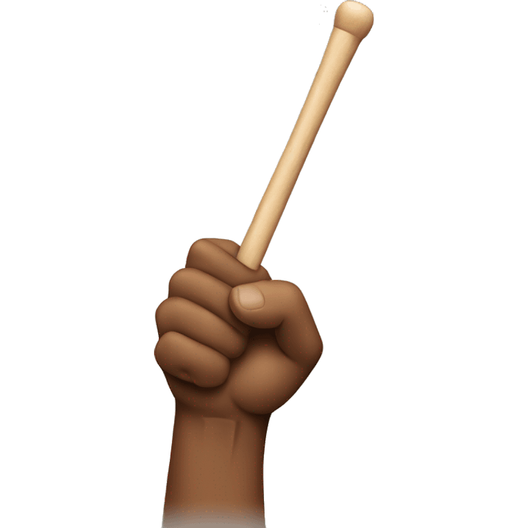 Pumped biceps while hand holding a pair of drum sticks emoji