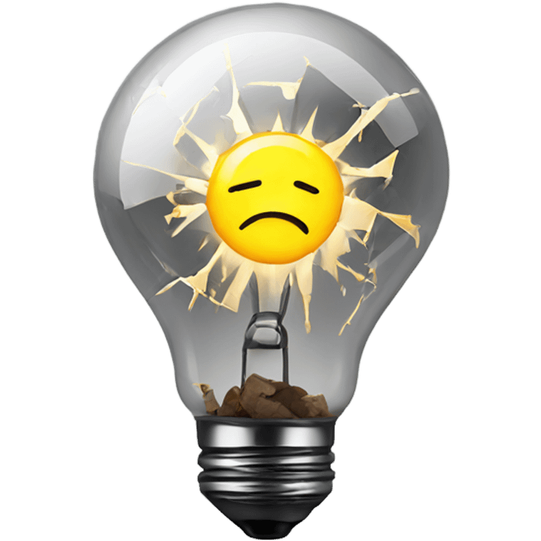 shattered light bulb emoji